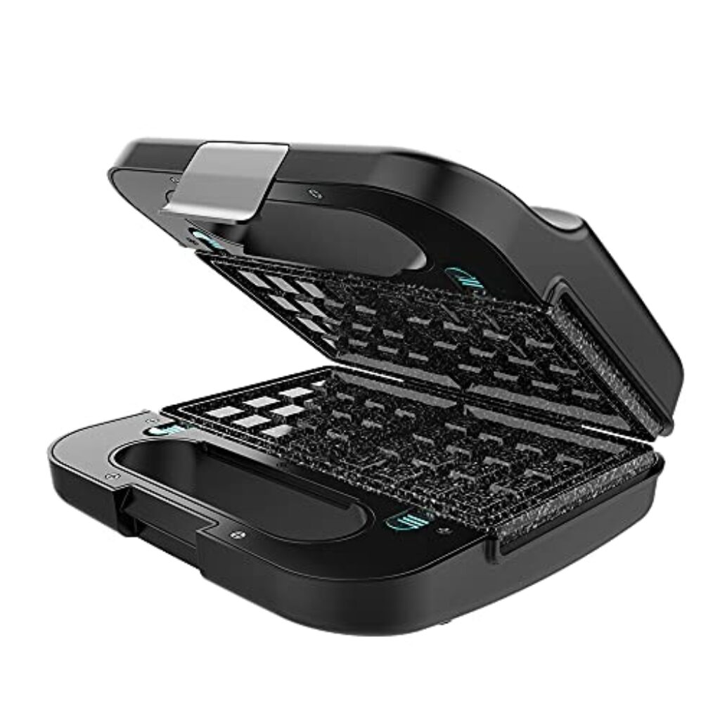 Cecotec Sandwichmaker Rock´nToast 4in1. 1000 W Leistung, Platz für 2 Sandwiches, Edelstahldesign, 4 austauschbare Platten mit RockStone-Steinbeschichtung