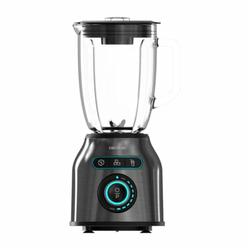 Cecotec Standmixer Power Black Titanium 2200MAX Smooth. 2200 W maximale Leistung, 6 Klingen aus Edelstahl, Ice-Crush-Funktion, Turbo- und Smoothie-Funktion, AutoClean-Funktion