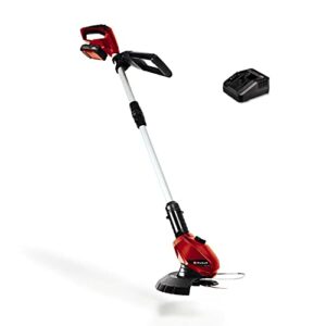 Einhell Akku-Rasentrimmer GE-CT 18 Li Kit Power X-Change (Li-Ion, 18V, Motorkopf drehbar, Flowerguard, inkl 20 Kunststoffmesser, inkl. 2,0Ah Akku und Ladegerät), Rot/Schwarz