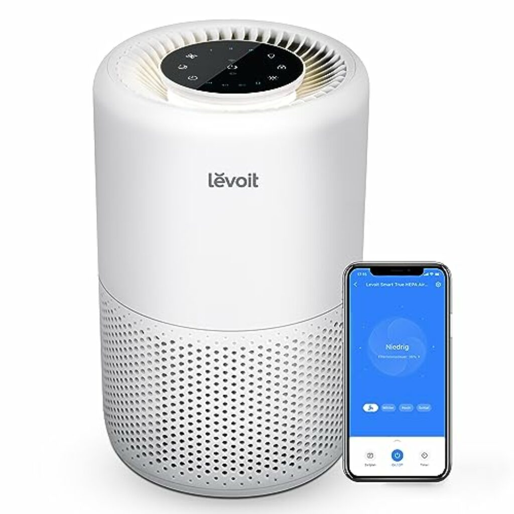 LEVOIT Luftreiniger HEPA Filter für Allergiker, Luftfilter gegen Schimmel Staub Pollen Gerüche, CADR 170m³/h bis zu 35㎡ Raucherzimmer, Air Purifier Schlafmodus Nachtlicht Timer, App Steuerung