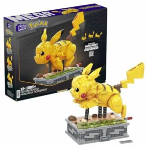 Mega Pokémon Figuren, Motion Pikachu Figur zum Zusammenbauen, 1.095 Teile, beweglich, kompatibel mit allen Bausets von Mega Pokémon, Pokémon Spielzeug, Spielzeug ab 12 Jahre, HGC23