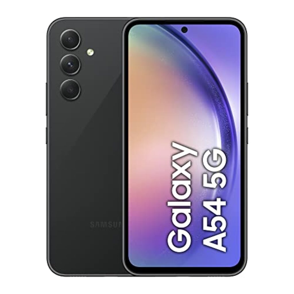 Samsung Galaxy A54 5G, Android Smartphone, 6,4 Zoll Dynamic AMOLED Display, 5.000 mAh Akku, 128 GB/8 GB RAM Handy in Awesome Graphite inkl. 30 Monate Herstellergarantie [Exklusiv bei Amazon]