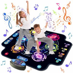 Tanzmatte für Kinder, einzigartiges elektronisches Tanzpad mit 6 Tasten und Bluetooth-9-Stufen, leuchtendes Musikspiel, Tanzspielzeug, Geburtstag für Mädchen und Jungen im Alter von 3–12 Jahren