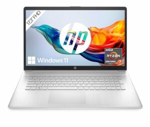 HP Laptop / 17,3" FHD Display / AMD Ryzen 7 5700U / 16GB DDR4 RAM / 512GB SSD / AMD Radeon-Grafik / Windows 11 / QWERTZ / Silber