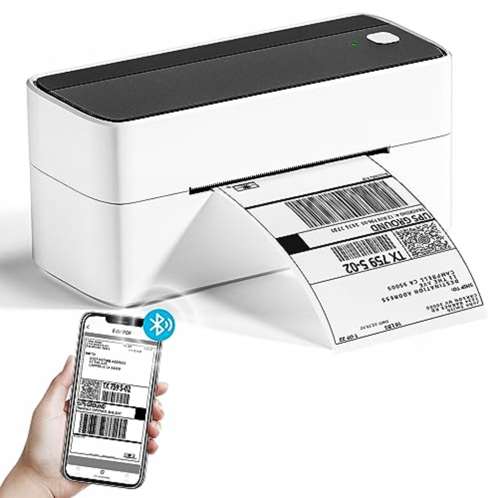 Phomemo Bluetooth Etikettendrucker, DHL Thermodrucker 4x6 Ettikettendrucķer, Bluetooth Etikettiergerät Label Printer für Barcode, Amazon, Etsy, Shopify, Royal Mail, DHL, FedEx, UPS etc