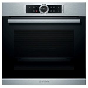 Bosch Hausgeräte HBG675BS1 Serie 8 Einbau-Backofen, 60 x 60 cm, Made in Germany,Pyrolyse Selbstreinigung, AutoPilot 10 Automatikprogramme, 4D Heißluft Backen auf 4 Ebenen,TFT-Touchdisplay,Edelstahl