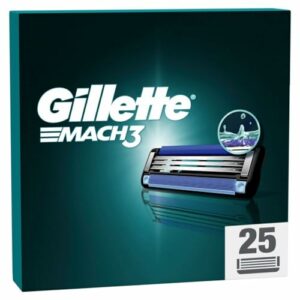 Gillette Mach3 Rasierklingen für Rasierer, 25 Ersatzklingen für Nassrasierer Herren mit 3-fach Klinge