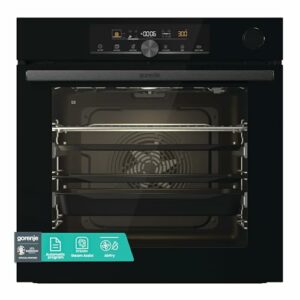 Gorenje 738009 OptiBake Advanced BSA 6747 A04BG Einbau-Backofen / 77L / Heißluft/AutoBake/Touch Bedienung/Bratenthermometer/GentleClose & Open/SteamAssist/StepBake/PizzaMode 300°C/schwarz