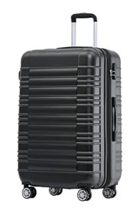 BEIBYE Zwillingsrollen Reisekoffer Koffer Trolleys Hartschale M-L-XL-Set (Schwarz, XL)