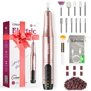 COSLUS Kabellos Tragbar Nagelfräser, 11 in 1 Profi Maniküre und Pediküreset, Nagelfeile für Gelnägel und Acrylnägel, Nagelformen, Entfernen von Hornhaut