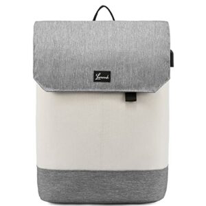 LOVEVOOK Backpack School Laptoptasche Arbeitstasche Damen Wasserdichter Notebook Rucksack mit Laptopfach 15,6 Zoll & Anti Diebstahl Rucksacktasche für Business, Büro, Uni u. Schule (Beige Grau)