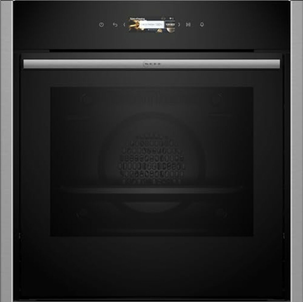 NEFF B54CR71N0 Einbau-Backofen N70, Integrierbarer Backofen 60 x 60cm, Slide&Hide, Full Touch TFT-Display, Automatikprogramme, Soft Open & Close, Edelstahl