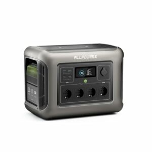 ALLPOWERS R1500 Tragbare Powerstation, 1152Wh LiFePO4 Batterie mit 1800W (3000W Spitze) AC Ausgang Solargenerator, 43dB Leise Betrieb Mobile Notstromversorgung für Garten Party Reise Camping Wohnmobil