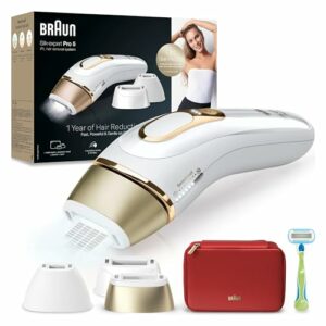 Braun IPL Silk Expert Pro 5 Haarentfernungsgerät Damen, sichtbare Haarentfernung, Designed In Germany, Venus Rasierer, 3 Aufsätze, Alternative zu Laser Haarentfernung, PL5262, weiß/gold