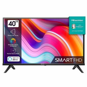 Hisense 40E4KT 101cm (40 Zoll) Fernseher Full HD Smart TV, Triple Tuner DVB-T2 / T/C / S2 / S, Works with Alexa, WiFi, Game Mode, Hotel Mode, Schwarz [2023], Betriebsystem VIDAA U