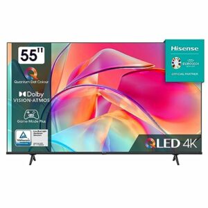 Hisense 55E7KQ QLED Smart TV 139 cm (55 Zoll), 4K, HDR10, HDR10+ decoding, HLG, Dolby Vision, DTS Virtual, 60Hz Panel, Bluetooth, Alexa Built-in, VIDAA Voice, schwarz