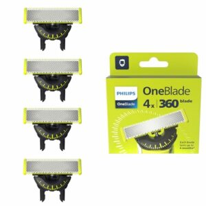 Philips OneBlade 360 Original-Ersatzklingen für alle OneBlade und OneBlade Pro Modelle, Viererpack (Modell QP440/50)