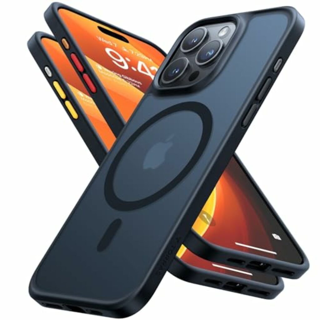 TORRAS Guardian-Mag für iPhone 15 Pro Hülle für MagSafe Nr.1 Schutzkraft und Magnetkraft Handyhülle iPhone 15 Pro Case Stoßfest Kratzfest Schutzhülle Cover Edle Matt Schwarz