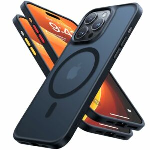 TORRAS Guardian-Mag für iPhone 15 Pro Hülle für MagSafe Nr.1 Schutzkraft und Magnetkraft Handyhülle iPhone 15 Pro Case Stoßfest Kratzfest Schutzhülle Cover Edle Matt Schwarz
