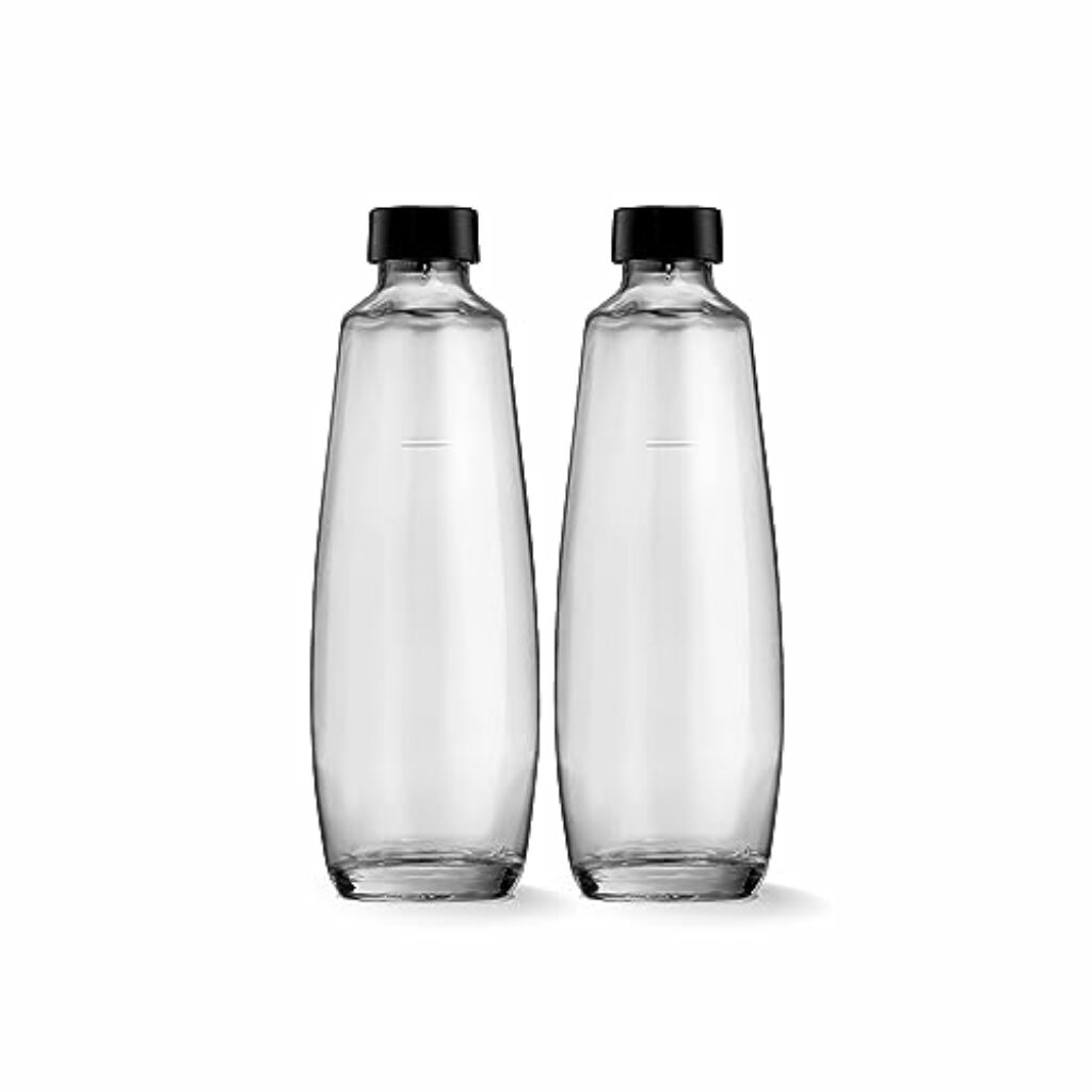 SodaStream 1L DUO Glasflasche | Spülmaschinenfest | Kompatibel für DUO und E-DUO | elegantes Design | 2er-Pack