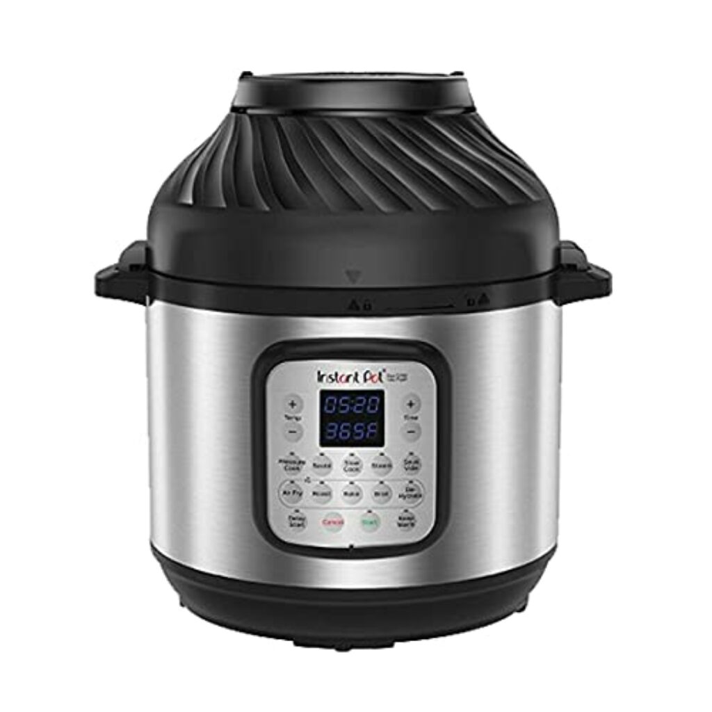 Instant Pot Duo Crisp + Heißluftfritteuse 11-in-1 Elektro-Multikocher 5.7 L - Schnellkochtopf, Luftfritteuse, Schongarer, Dampfgarer, Dehydrator mit Grill, Warmhalte- und Backfunktion, Edelstahl