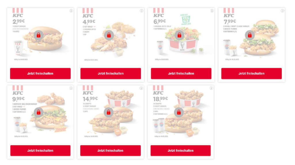 Aktuelle KFC Coupons & Angebote 01/2025