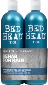 Bed Head by TIGI | Recovery Shampoo und Conditioner Set | Professionelle Haarpflege, bestehend aus Feuchtigkeitsshampoo und Conditioner | Für trockenes und strapaziertes Haar | 2 x 750 ml