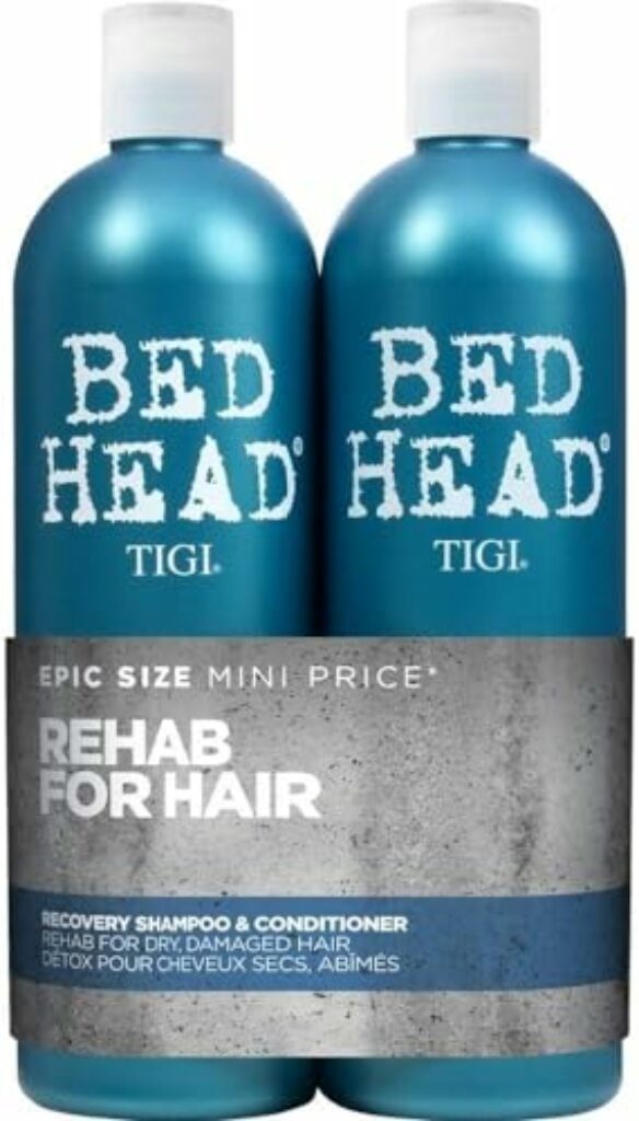 Bed Head by TIGI | Recovery Shampoo und Conditioner Set | Professionelle Haarpflege, bestehend aus Feuchtigkeitsshampoo und Conditioner | Für trockenes und strapaziertes Haar | 2 x 750 ml