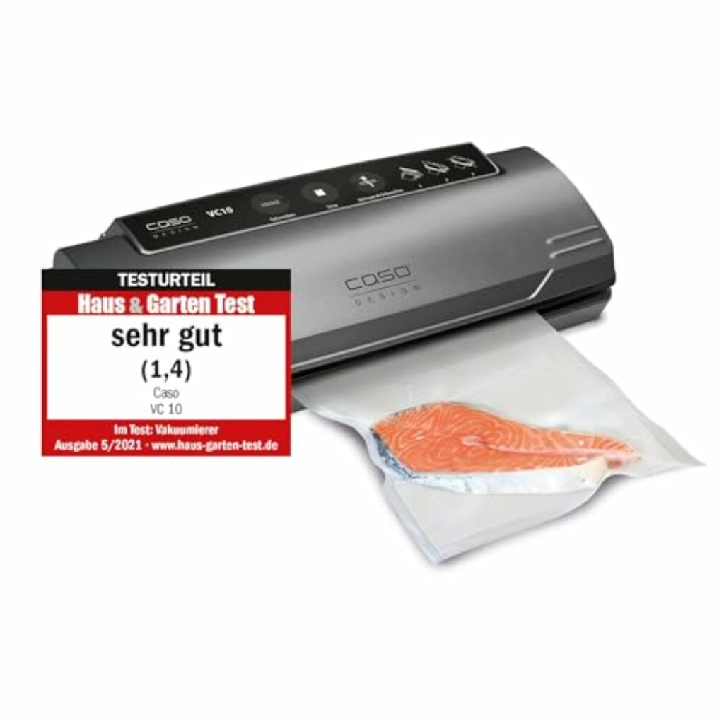 Caso VC 10 Plus Edition - inkl. großem Zubehör Set, 30 cm Schweißnaht, variable Vakuumstärke, Vakuumpumpe 9 L / min, grau, silber , 1er Pack