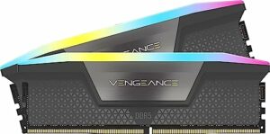 Corsair VENGEANCE RGB DDR5 32GB (2x16GB) DDR5 6000MHz CL30 AMD EXPO Intel XMP iCUE Kompatibler Computerspeicher - Grau (CMH32GX5M2B6000Z30K)
