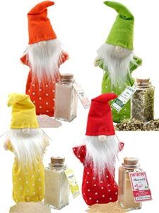 direct&friendly | Wichtel Salz Geschenk Set | farbenfrohe Salz-Wichtel | 4 Wichtelbeutel mit 4 unterschiedlichen Bio Salzmischungen (4er Set)