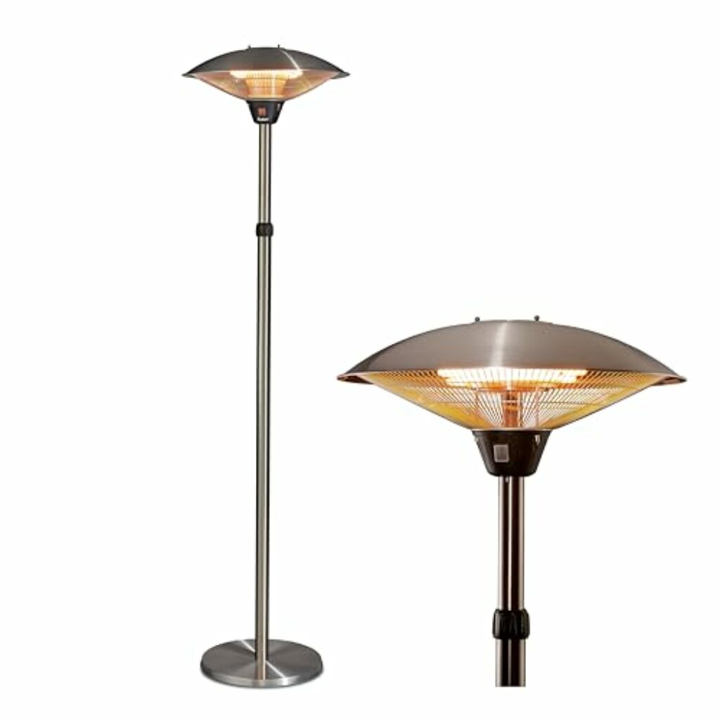 Enders Terrassenheizer Barcelona, Elektro Standstrahler, Heizpilz, Terrasse und Balkon, höhenverstellbar, 3 Leistungseinstellungen, 900 - 2.100 W, Infrarot-Strahlungswärme, inkl. Kippsicherung #4906