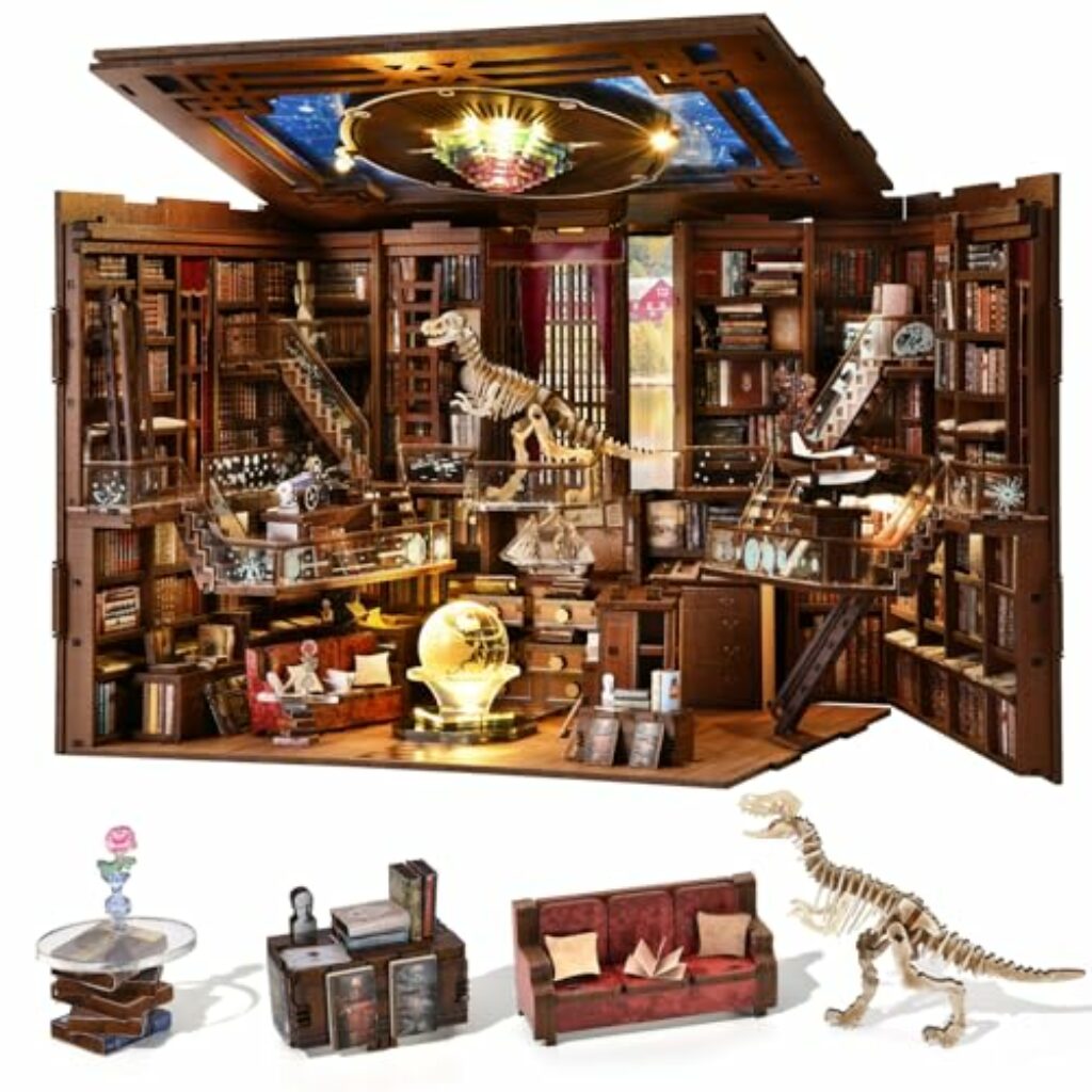 MiniCity Book Nook Kit, DIY Miniatur Puppenhaus Booknook Kit(Beyond Library Max)