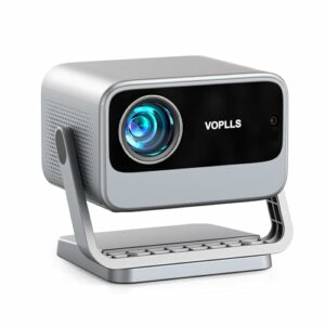 Smart Beamer【Netflix Official & Dolby Audio】 VOPLLS Autofokus/Trapezkorrektur 28000 Lumen Beamer 4K Unterstützt, WiFi6 Bluetooth Full HD 1080P Video Beamer Heimkino/Outdoor Projektor für Handy/Laptop