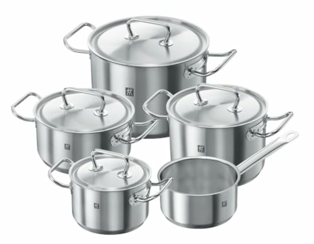 ZWILLING Kochtopf-Set, 5-tlg., 4 Deckel, Induktionsgeeignet, Edelstahl, Twin Classic