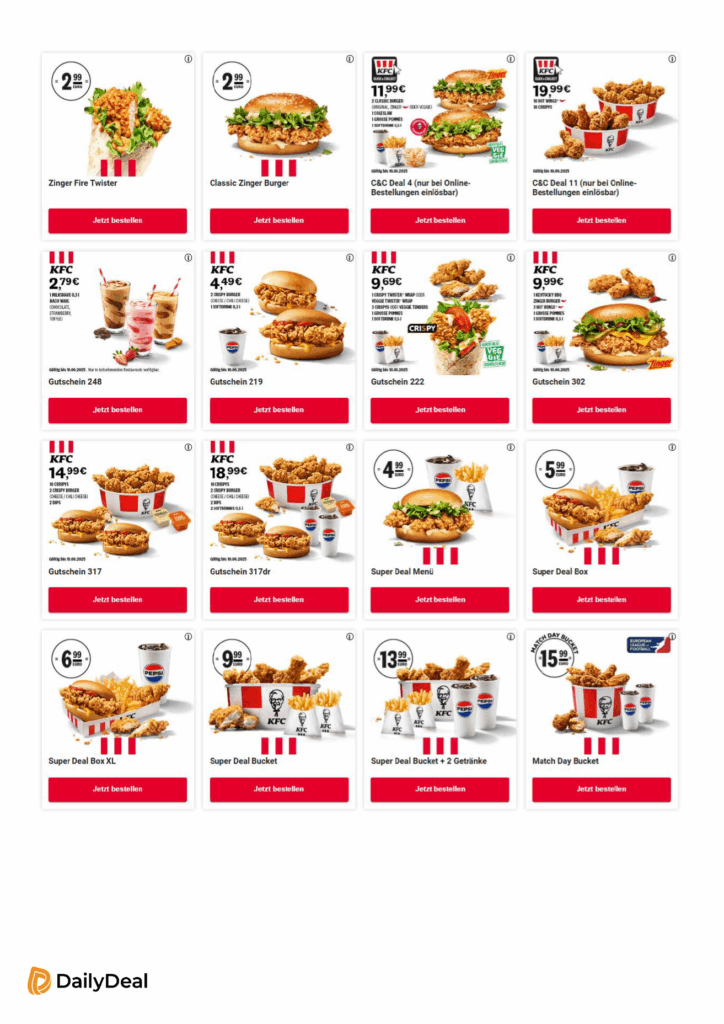 Aktuelle KFC Gutscheine & Angebote 05/2025