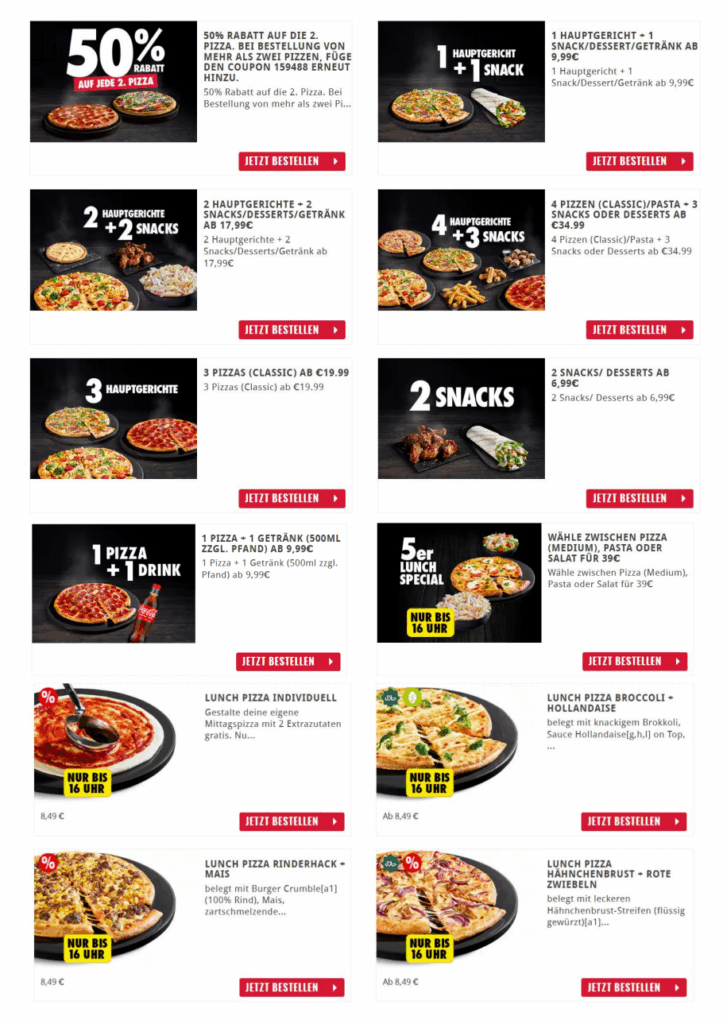 Domino’s Gutscheine 10/2025