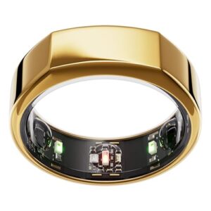 OURA Gen3 Heritage Smart-Ring - Größe 8, Gold | Wearable für Schlaf-, Herzfrequenz- und Fitnesstracking - Bis zu 7 Tage Akkulaufzeit - Kompatibel mit iOS/Android - Bestimme Deine Größe vor dem Kauf
