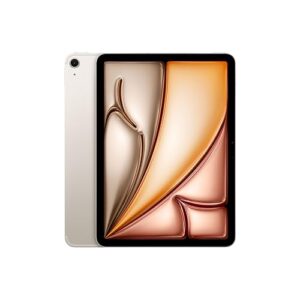 Apple 11" iPad Air (M2): Liquid Retina Display, 128 GB, 12 MP Querformat Frontkamera/12 MP Rückkamera, WLAN 6E und 5G Mobilfunk mit eSIM, Touch ID, Batterie für den ganzen Tag – Polarstern