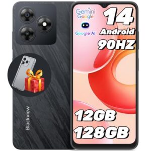 Blackview Wave 8 Handy Ohne vertrag Android 14, 12GB+128GB/2TB TF, 90Hz 6.56", 5000mAh Smartphone ohne vertrag Günstig, Octa Core, 13MP+8MP, Dual SIM/Fingerabdruck/GPS/OTG/Handytasche/Härtungsfolie