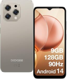DOOGEE N55 Smartphone Ohne Vertrag Android 14-128GB+9GB /1TB Handy Ohne Vertrag, Octa Core 6.56" HD+ IPS 90Hz Smartphone Günstig, 5150mAh 13MP+8MP, Dual SIM 4G Simlockfreie Handys, Face ID/GPS/OTG