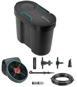 Gardena Solar-Bewässerung AquaBloom Set inkl. Wasserreservoir: Solarbetriebenes Bewässerungsset für bis zu 20 Balkonpflanzen, Steuereinheit mit 14 Bewässerungsprogrammen (13301-20)