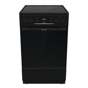 Gorenje GECS5C70BPA Elektro-Standherd mit Glaskeramik-Kochfeld /50cm/70 Liter/GentleClose/Schnellaufheizung/AirFry/ExtraSteam/Teleskopauszüge/AquaClean/schwarz