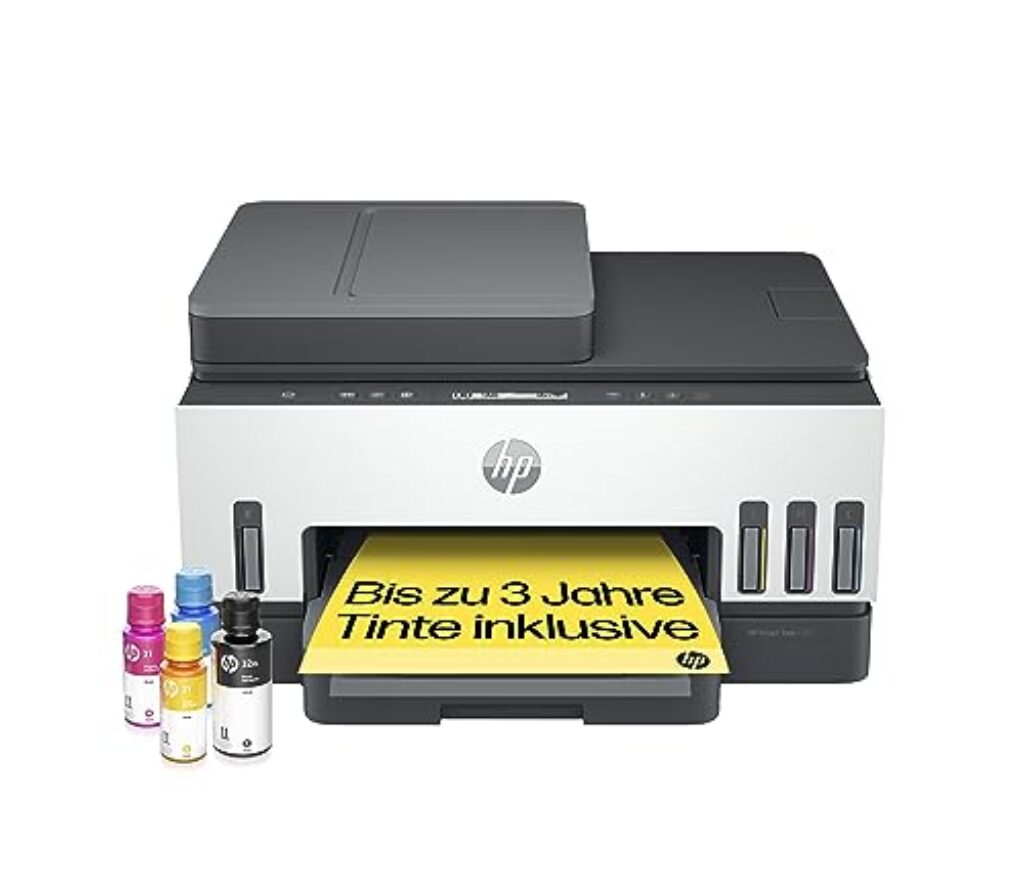 HP Smart Tank 7305 3-in-1 Multifunktionsdrucker (WLAN; Duplex; ADF) – 3 Jahre Tinte inklusive, 3 Jahre Garantie, großer Tintentank, hohe Reichweite, Drucken in hoher Qualität
