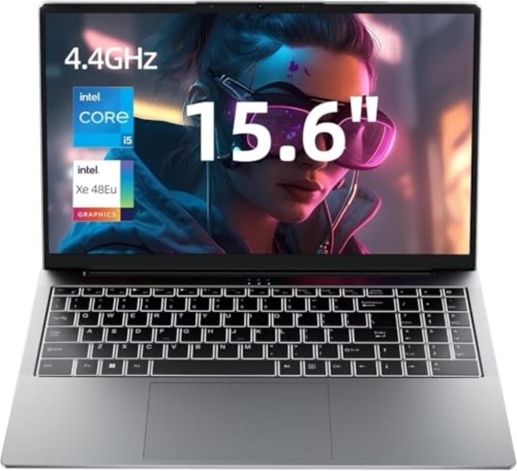 jumper Laptop 15,6 Zoll FHD IPS Display, 12th i5-12450H (bis zu 4,4 GHz), 16 GB DDR4 512 GB NVME SSD Notebook, Vier Stereo-Lautsprecher USB 3.2 x 3/BT5.1/62.7Wh Akku