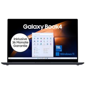 Samsung Galaxy Book4 Notebook, 15,6-Zoll-Display, Intel Core i3-Prozessor, 8 GB RAM, Laptop mit 256 GB Speicher, Gray, 3 Jahre Herstellergarantie [Exklusiv auf Amazon]