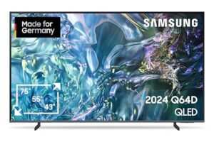 Samsung QLED 4K Q64D Fernseher 43 Zoll, TV mit Quantum Prozessor Lite 4K, 100% Farbvolumen, 4K Upscaling, Motion Xcelerator, Smart TV, GQ43Q64DAUXZG, Deutsches Modell [2024]