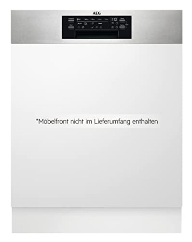 AEG Teilintegrierter Geschirrspüler 60cm, Spülmaschine Serie 7000: mit Glasschutz, Energieklasse C, Besteckschublade, personalisierte Zeit-Steuerung, leise 42dB, Wasserstopp, 15 MG, FEE7471AP