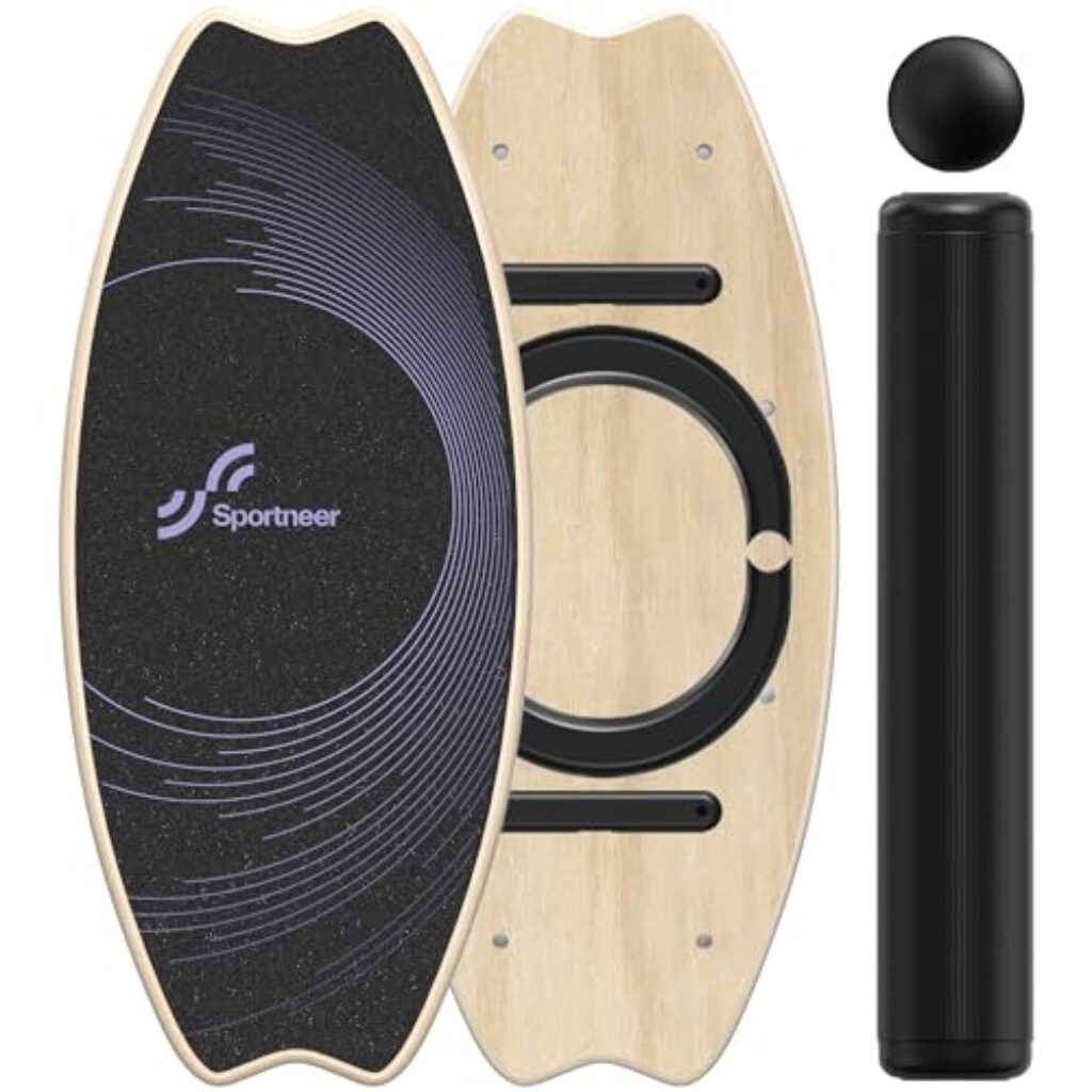 Balance Board Holz, Sportneer Indoorboard Skateboard, Indoor Surfboard Trickboard und Gleichgewichtsboard für Kinder und Erwachsene