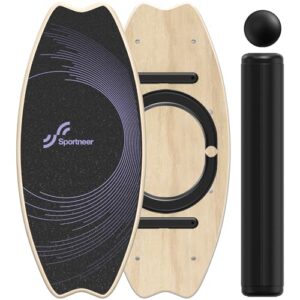 Balance Board Holz, Sportneer Indoorboard Skateboard, Indoor Surfboard Trickboard und Gleichgewichtsboard für Kinder und Erwachsene